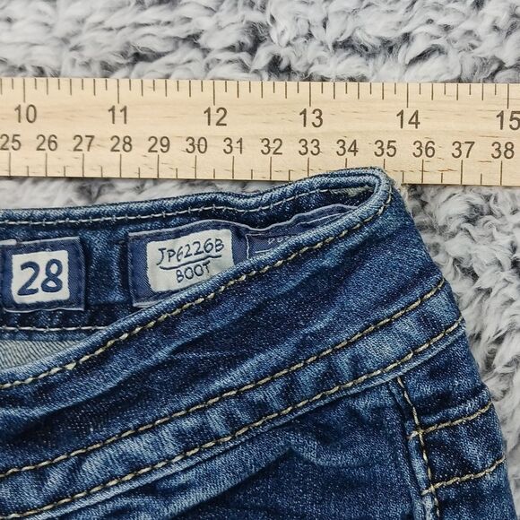 Miss Me Embellished Boot Cut Denim Jeans Women's 28. Leather Tag/ Pockets. Blue. - Picture 13 of 16